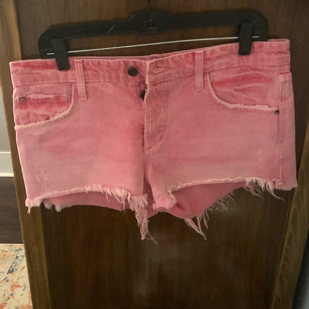 Pink jean shorts
